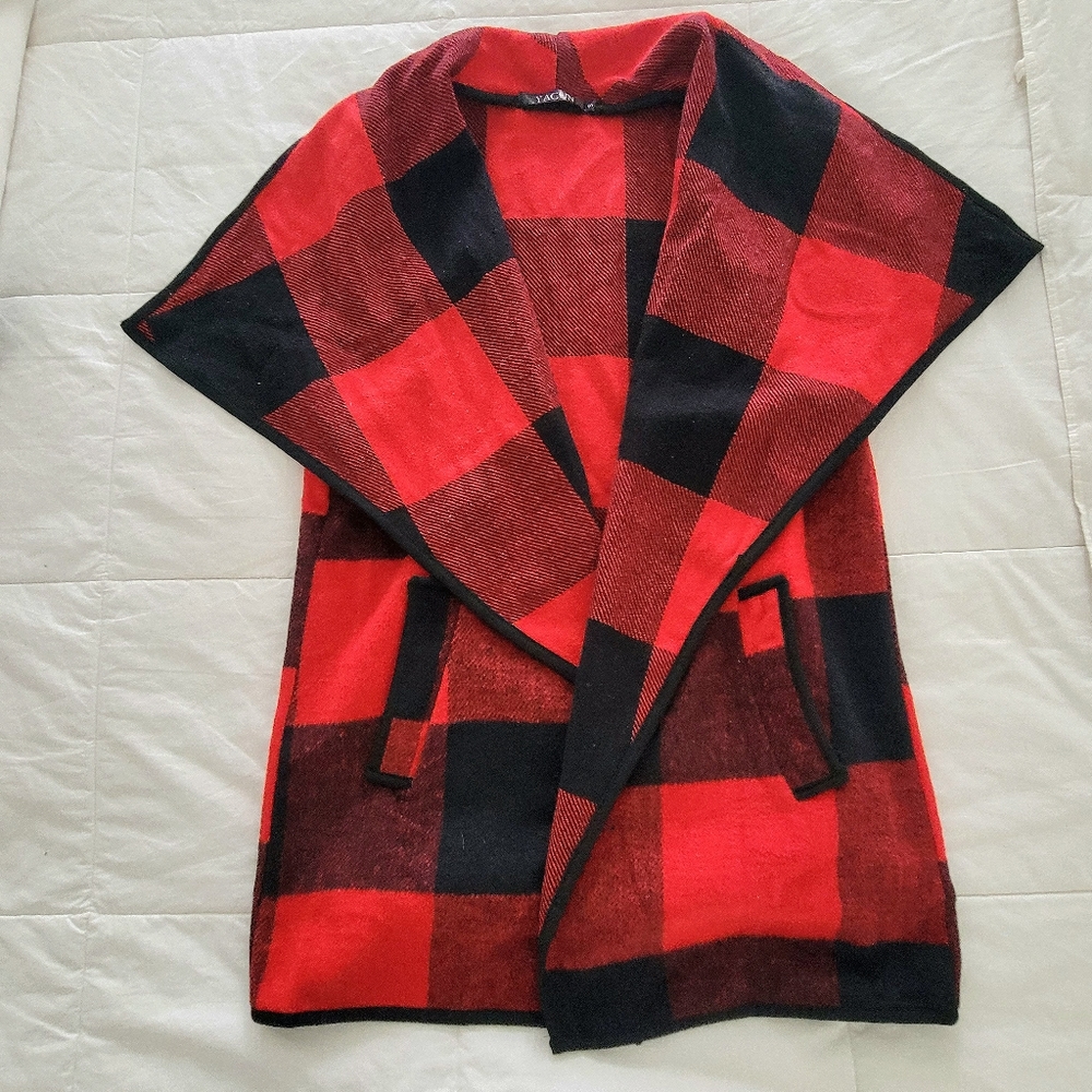 Plaid, Red and Black Vest